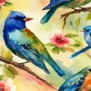 Blue Indigo Bunting Birds Diamond Painting