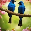 Blue Lovebirds Diamond Painting