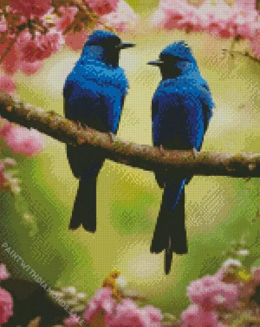 Blue Lovebirds Diamond Painting