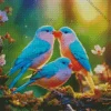 Blue And Pink Lovebirds Diamond Painting