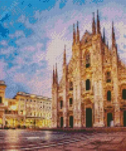 Blue And Purple Sunset In Milan Diamond Painting