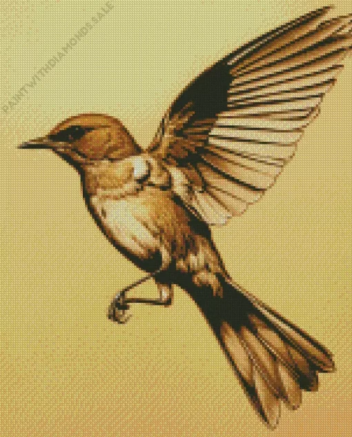 Brown Mockingbird Diamond Painting