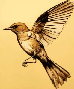 Brown Mockingbird Diamond Painting