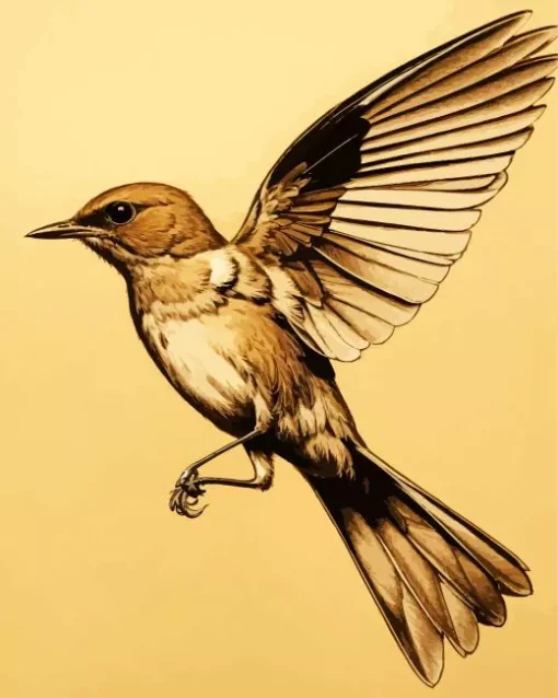 Brown Mockingbird Diamond Painting