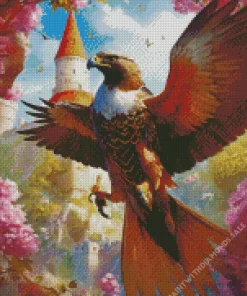 Brown And White Falcon Diamond Painting