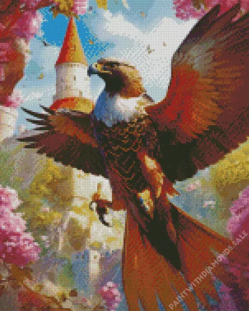 Brown And White Falcon Diamond Painting