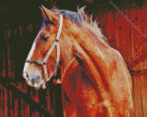 Brown Shire Horse Diamond Painting