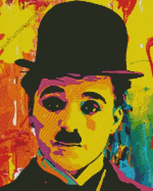 Colorful Charlie Chaplin Diamond Painting