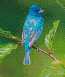 Cute Indigo Bunting Bird Diamond Painting