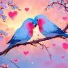 Cute Lovebirds Diamond Painting