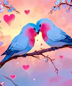 Cute Lovebirds Diamond Painting