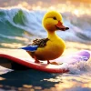 Cute Surfing Duck Diamond Painting