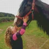 Cute Little Girl And Shire Horse Diamond Painting