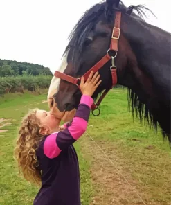 Cute Little Girl And Shire Horse Diamond Painting