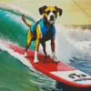 dog Surfing Diamond Painting