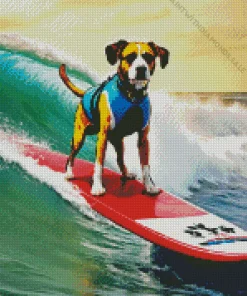 dog Surfing Diamond Painting