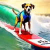 dog Surfing Diamond Painting