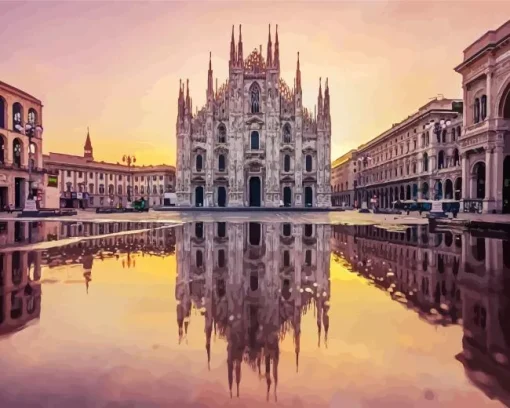 Duomo Di Milano Reflection Diamond Painting