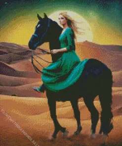 Elegant Lady And Arabian Horse Diamond Painting