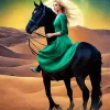 Elegant Lady And Arabian Horse Diamond Painting