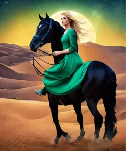 Elegant Lady And Arabian Horse Diamond Painting