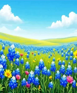 Field Of Bluebonnets Diamond Painting