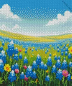 Field Of Bluebonnets Diamond Painting