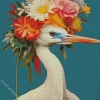 Floral Great Egret Diamond Painting