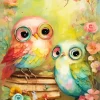 Floral Lovebirds Diamond Painting