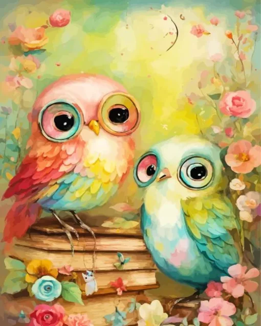 Floral Lovebirds Diamond Painting