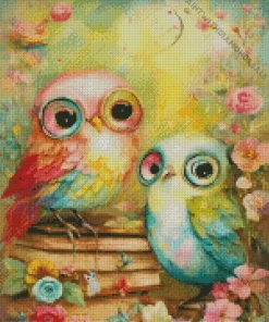 Floral Lovebirds Diamond Painting