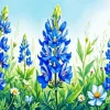 Flowering Bluebonnet Diamond Painting