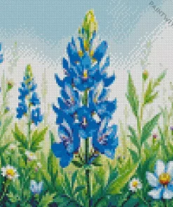 Flowering Bluebonnet Diamond Painting