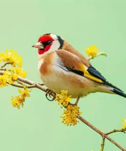 Fluffy Carduelis Bird Diamond Painting