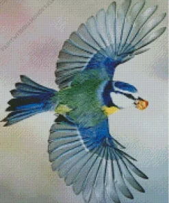 Flying Blue Tit Diamond Painting