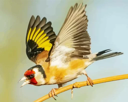 Flying Carduelis Bird Diamond Painting