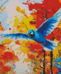 Flying Indigo Bunting Art Diamond Painting