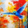 Flying Indigo Bunting Art Diamond Painting