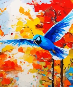 Flying Indigo Bunting Art Diamond Painting