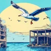 Flying Seagull Diamond Painting