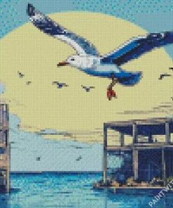 Flying Seagull Diamond Painting