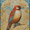 Geometric Carduelis Bird Diamond Painting