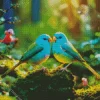 Green Lovebirds Diamond Painting