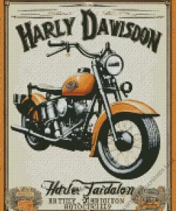 Harley Davidson Motorcycle Poster Diamond Painting