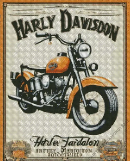 Harley Davidson Motorcycle Poster Diamond Painting