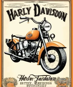 Harley Davidson Motorcycle Poster Diamond Painting