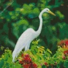 Long Great Egret Diamond Painting