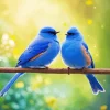 Lovely Indigo Bunting Birds Diamond Painting