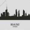 Milan City Skyline Silhouette Diamond Painting