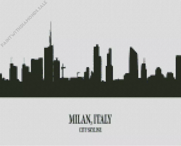 milan city skyline silhouette Diamond Paintings Milan City Skyline Silhouette Diamond Painting